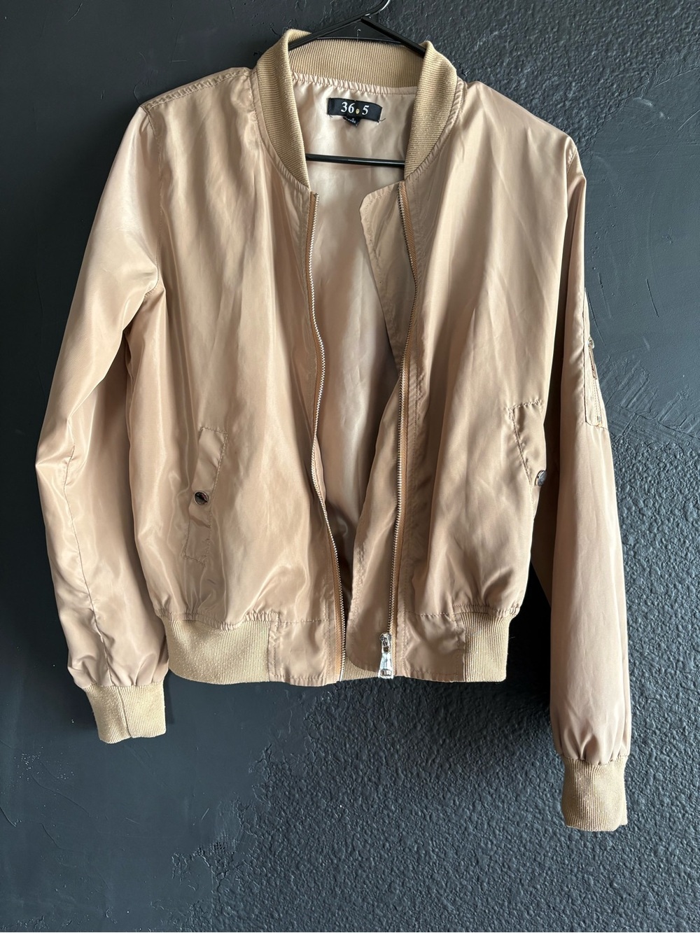 Fashion Nova Beige Bomber Jacket